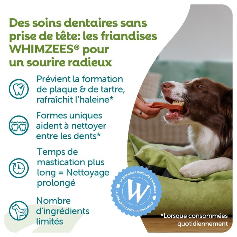 Whimzees Natural Dental Dog Chew Long lasting, Variety Box Mixed Shapes, Small, 56 Pieces - Image 2